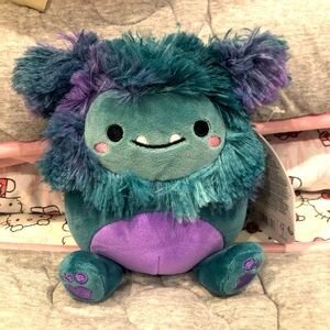 🐾 Squishmallows JT Dark Teal/Purple Fuzzy Bigfoot Original Kellytoy Plush BNWT